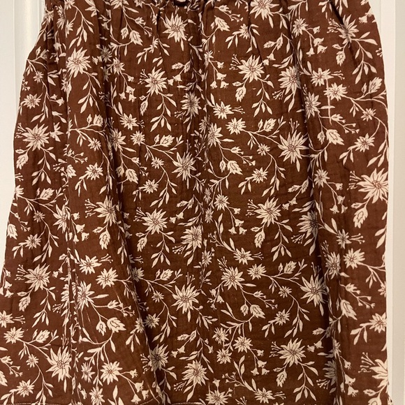 Rylee + Cru Floral Brown Women's Top with tie straps Size S - Picture 4 of 4